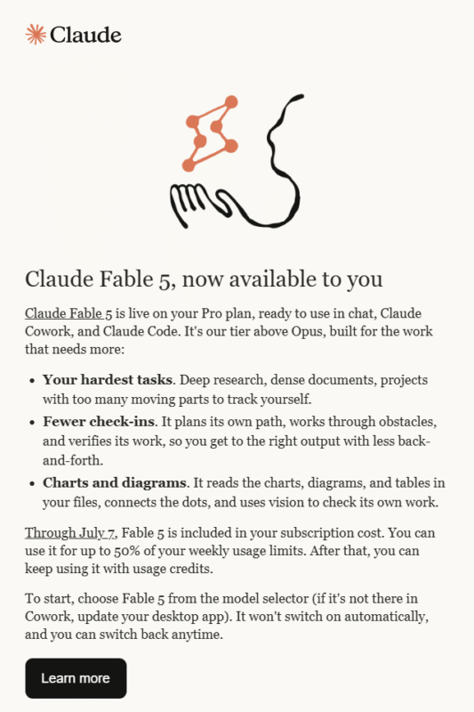 图片[1]-Claude Fable5正式向Pro用户开放！比Opus更强，限时免费体验-订阅易